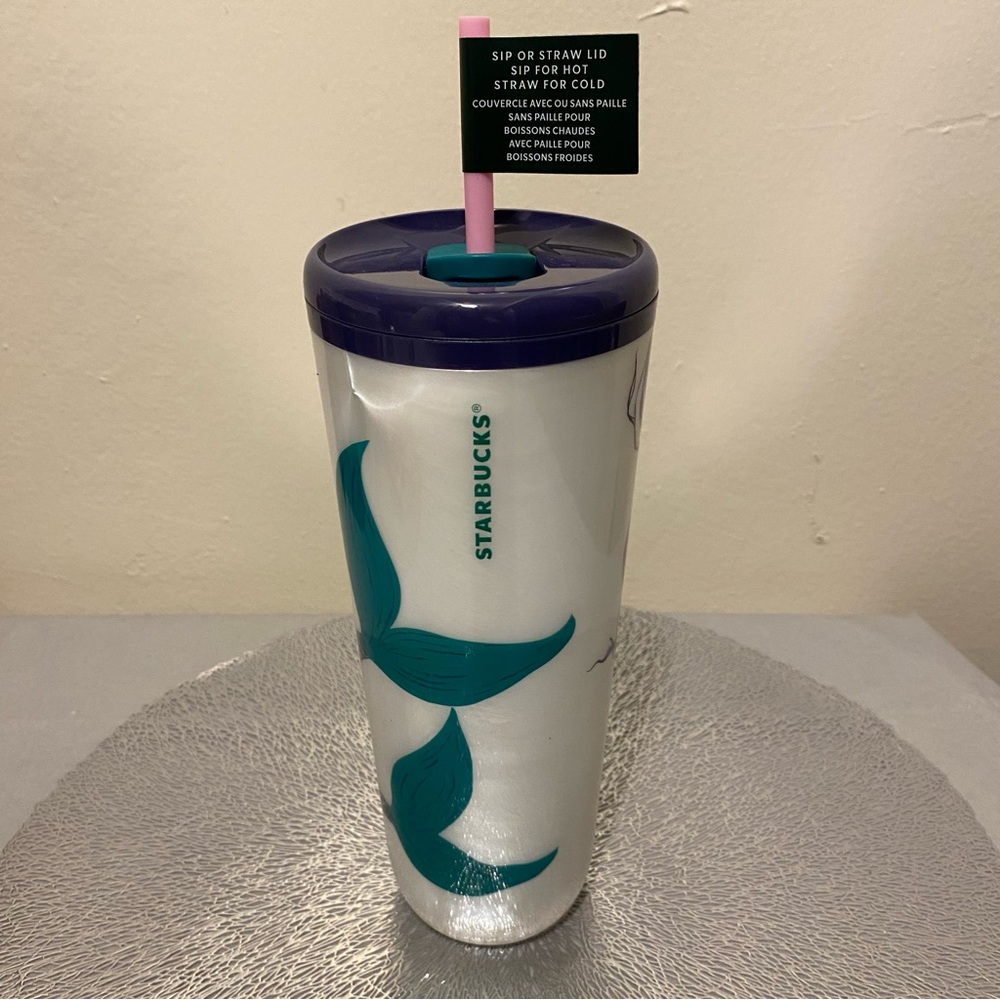 COPY - Starbucks Mermaid Tumbler with Straw - White and Teal 2025 limited editi…